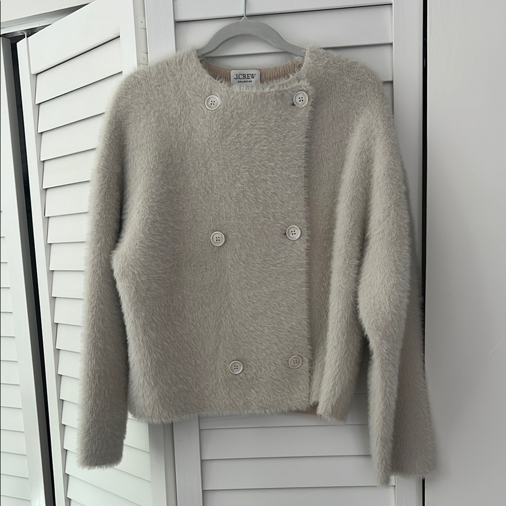 J.Crew Collection Cream Double-Breasted Sweater